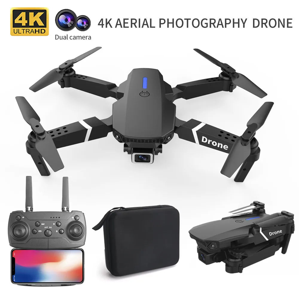 NEW Professional Drone E88 4k wide-angle HD camera WiFi FPV Hold Foldable RC quadrotor helicopter