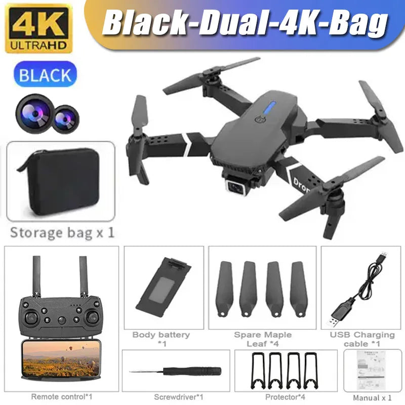 NEW Professional Drone E88 4k wide-angle HD camera WiFi FPV Hold Foldable RC quadrotor helicopter