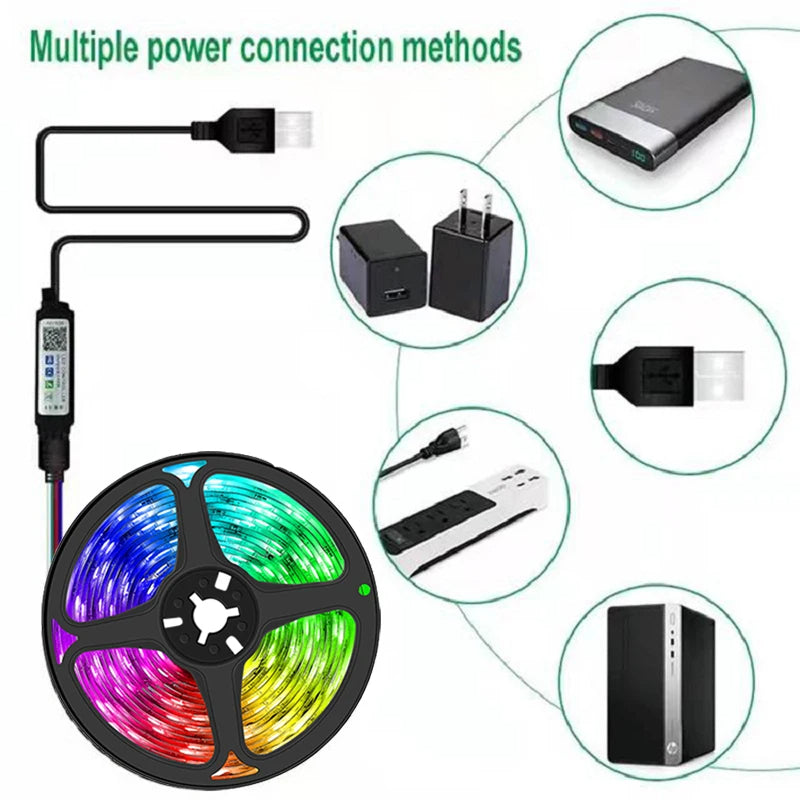 LED Strip Lights APP Control Colour Changing Lights with Remote Mode