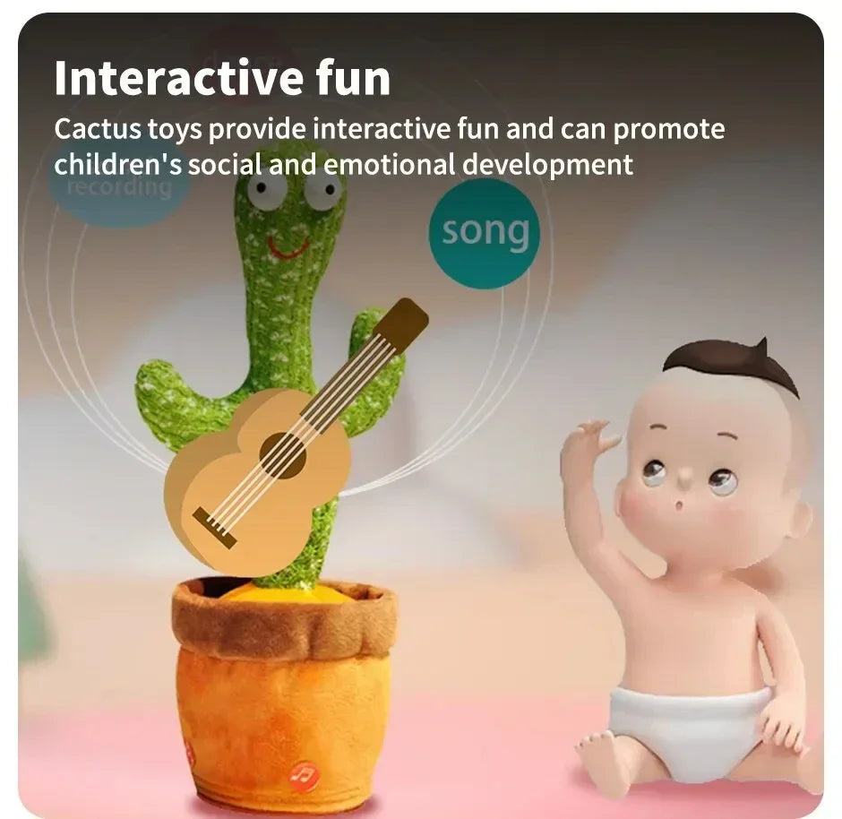 Dancing Talking Cactus Toys For Baby, Singing 120 songs, Mimicking Recording Repeating What You Say