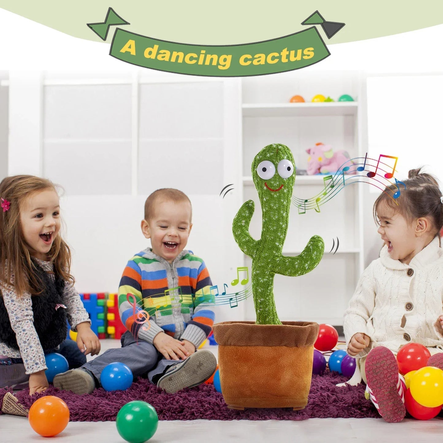 Dancing Talking Cactus Toys For Baby, Singing 120 songs, Mimicking Recording Repeating What You Say