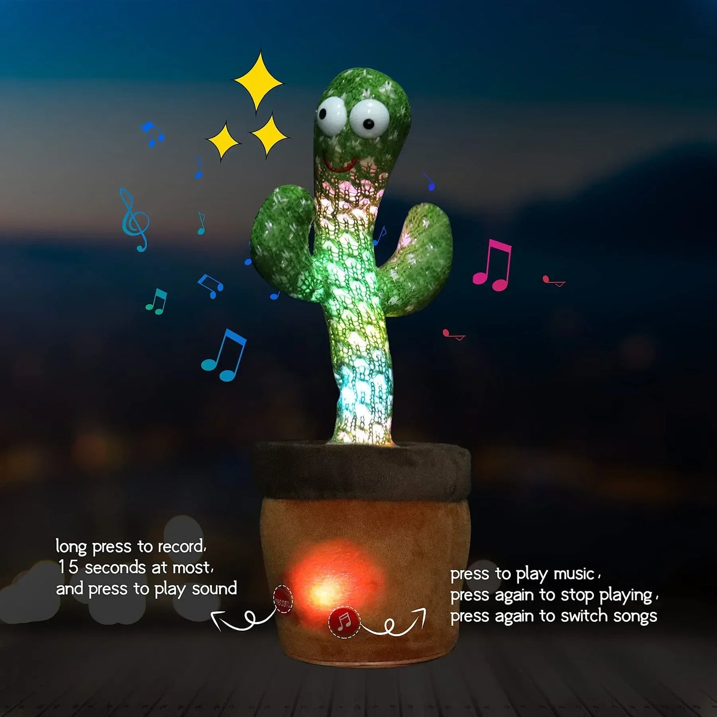 Dancing Talking Cactus Toys For Baby, Singing 120 songs, Mimicking Recording Repeating What You Say