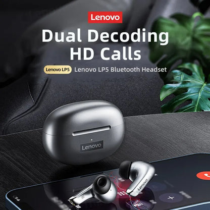 Original Lenovo LP5 Wireless Bluetooth Earbuds HiFi Music Sports Waterproof With Mic